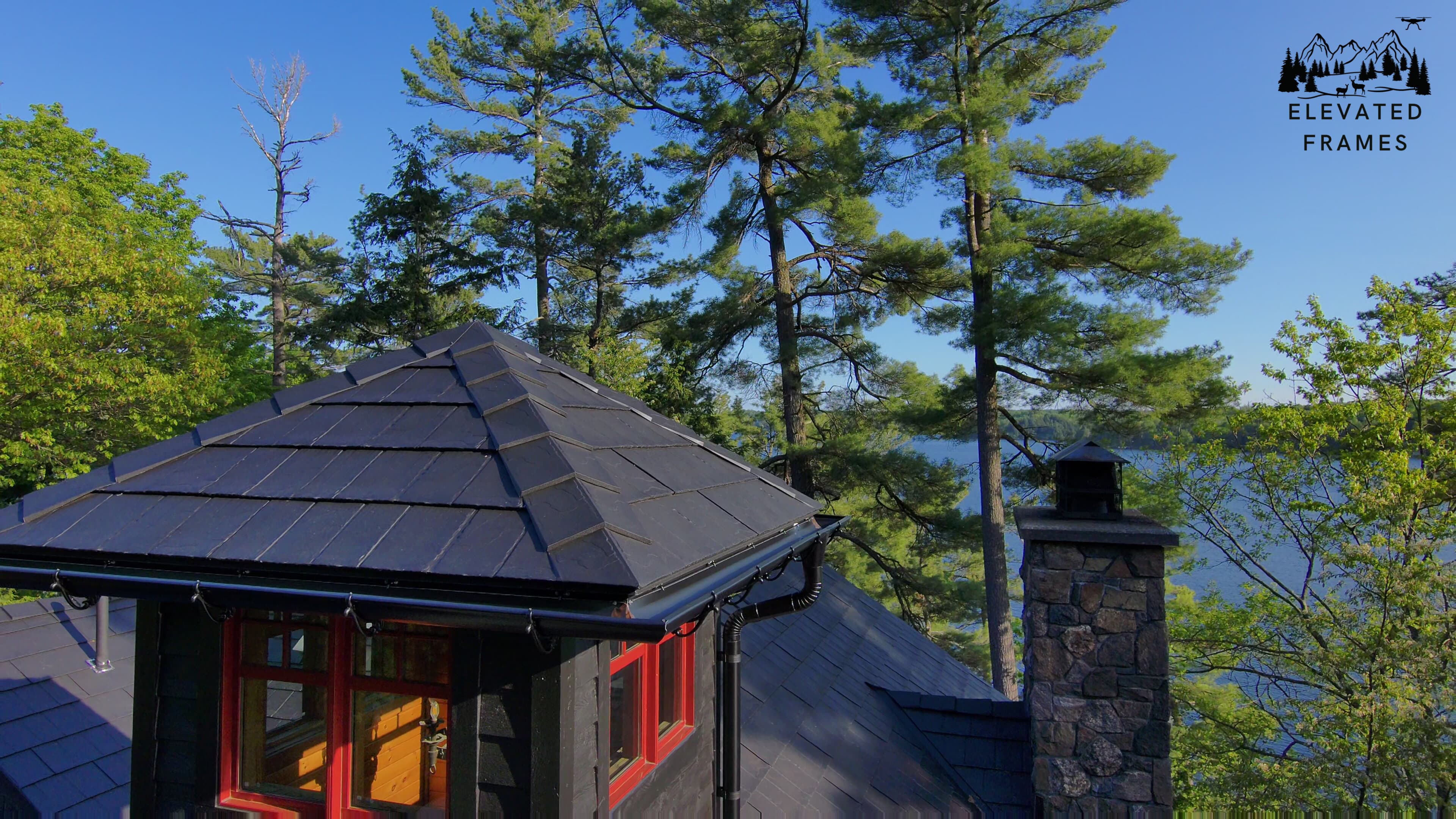 Drone documentation of metal roofing installation