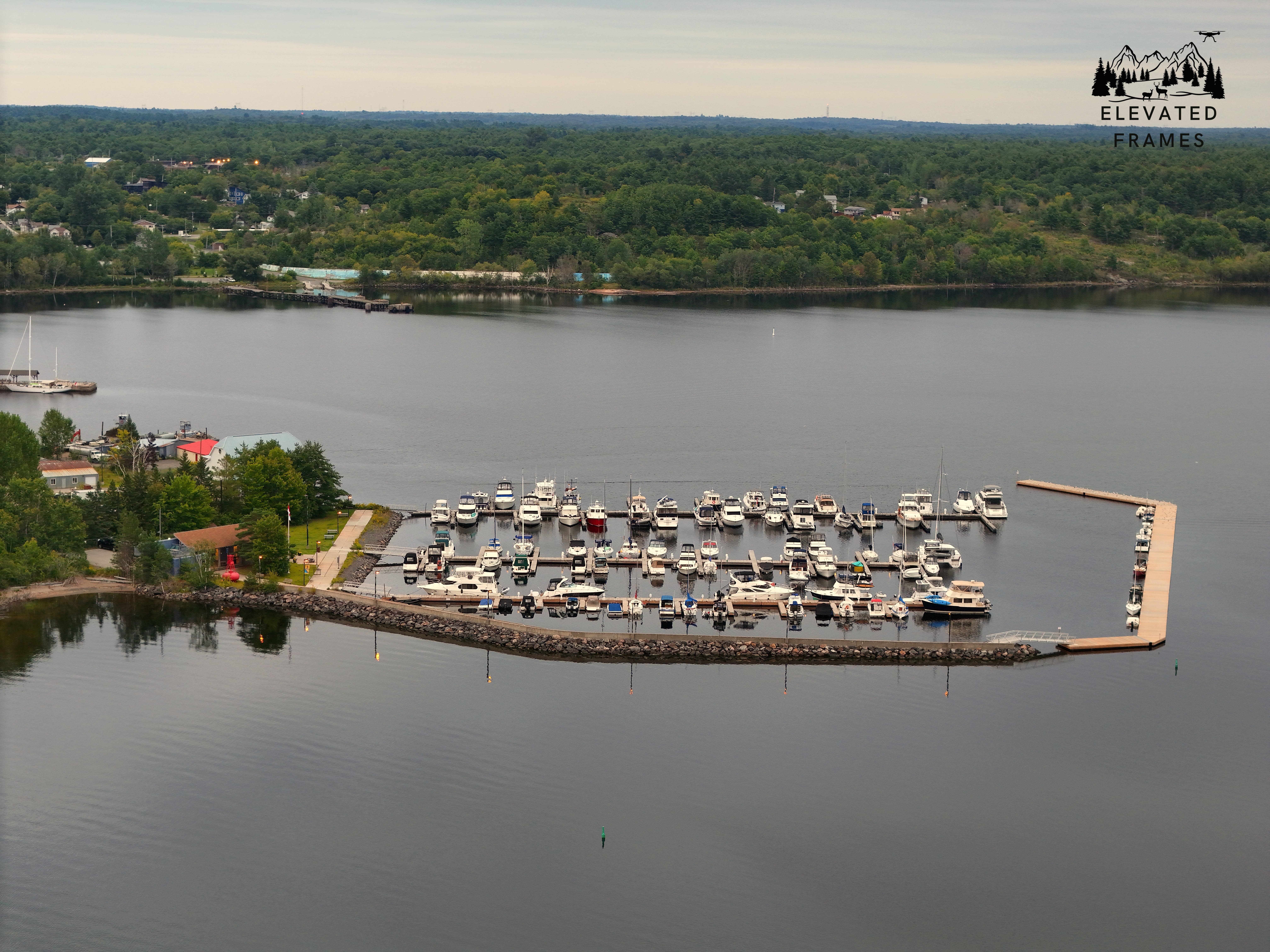 Parry Sound marina with boats and docks